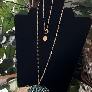 Niumike Gold and Blue Beaded Necklace